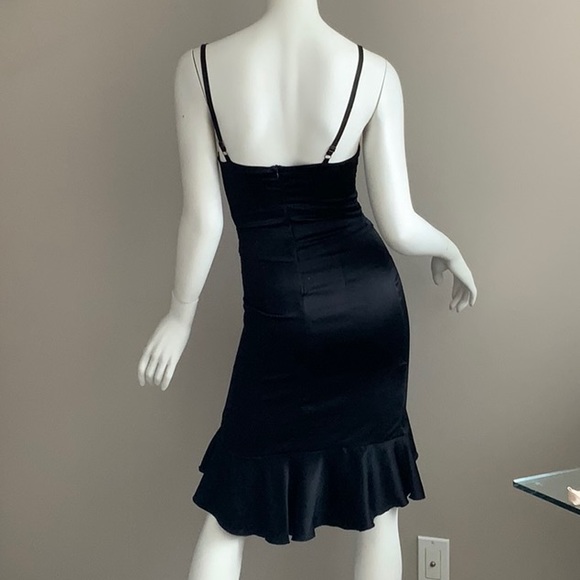 MARCIANO Black 96% Silk Stretchy Cocktail Dress Size XS - Picture 2 of 9